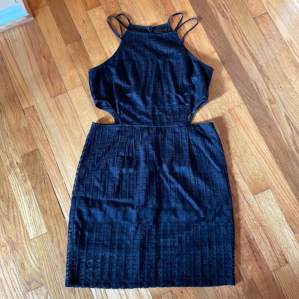 Express black dress with side cutouts